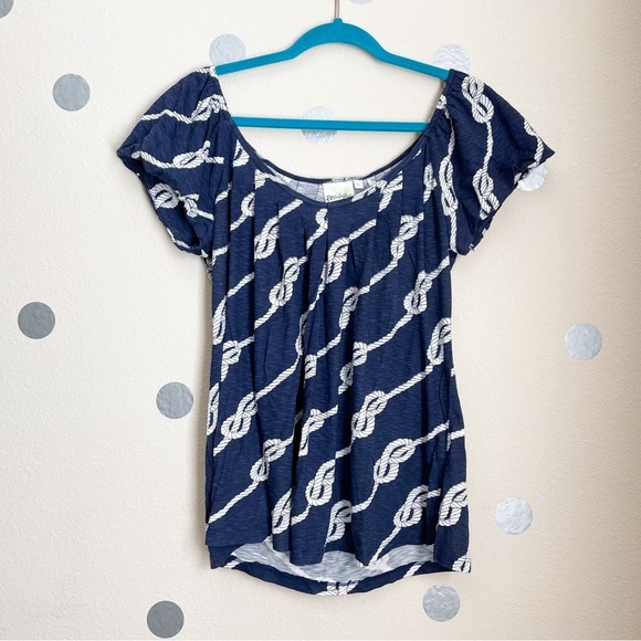 Anthropologie Tops - Porridge Nautical Knot Wide Neckline Puff Sleeve Top